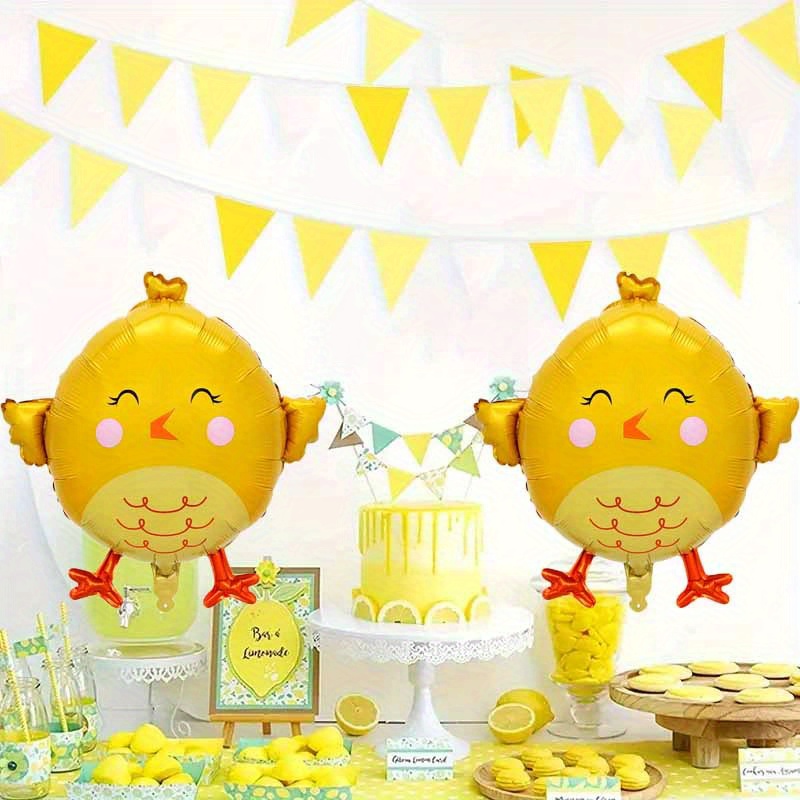 Photography Yellow - 2pcs 22-Inch Yellow Happy Chick-Shaped Balloons