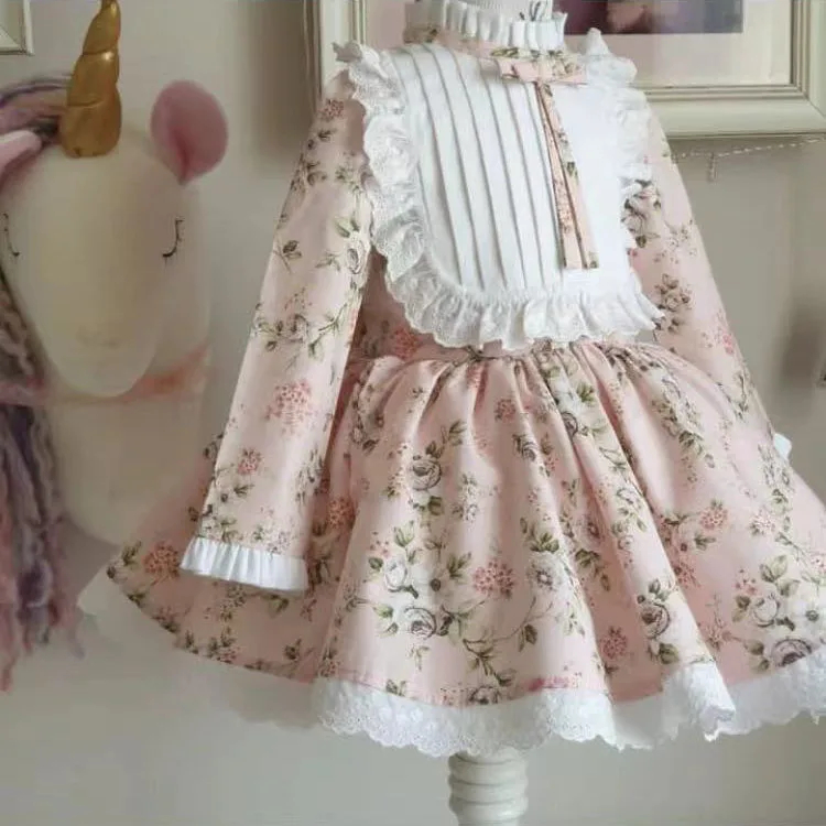 Photography Vintage Style - 0-12Y Baby Girl Autumn Pink Rose