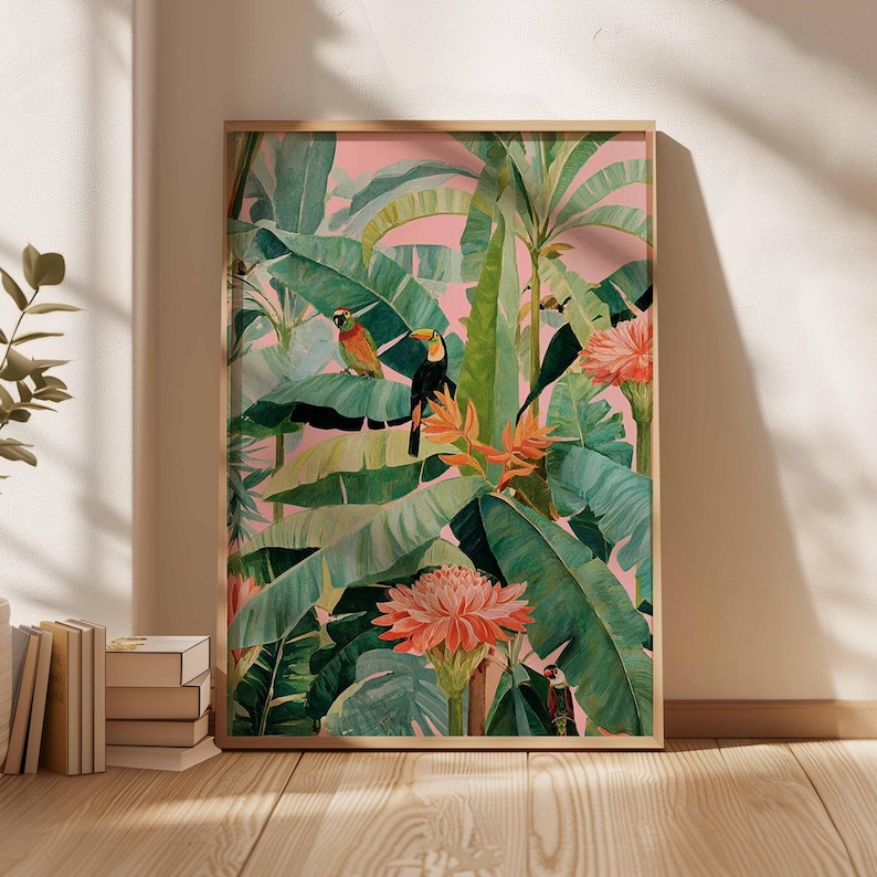 Photography Pose - 1pc Retro Tropical Canvas Poster, Unframed