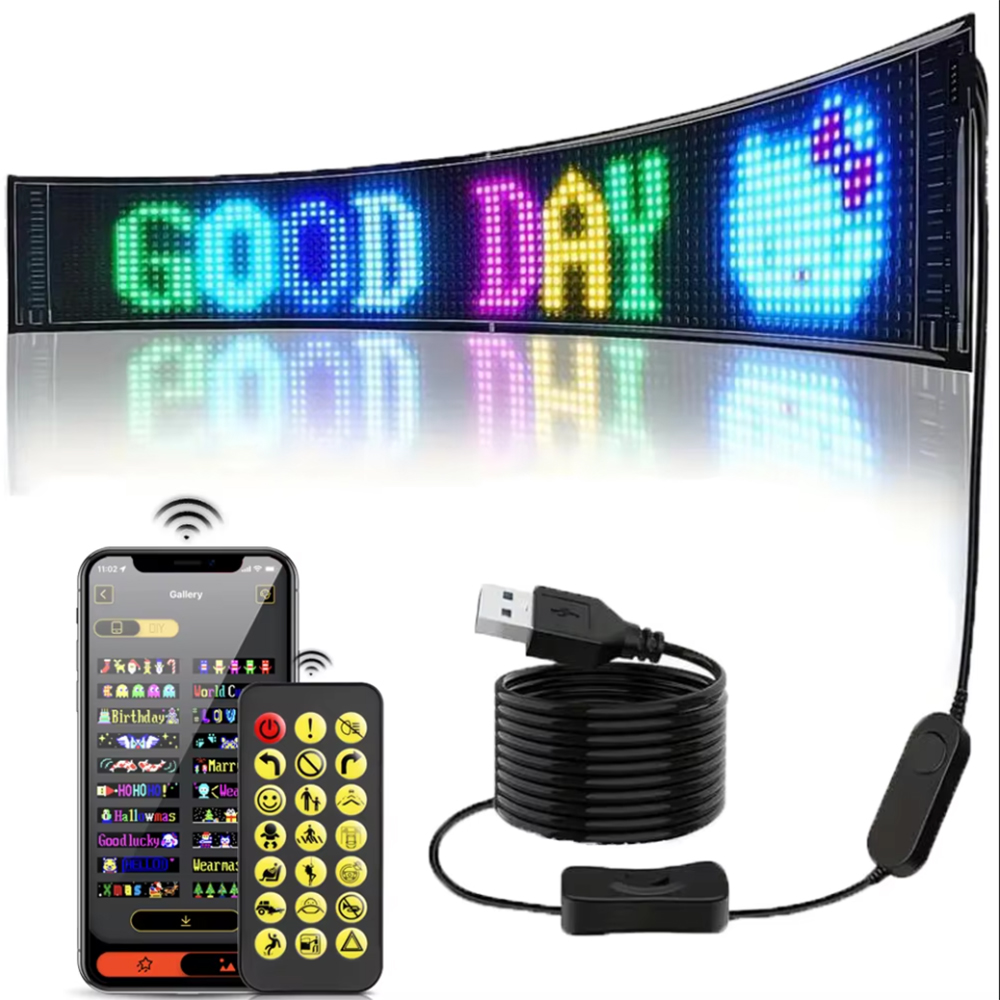 Pixel Art Led Panel - 16x96 LEDs Matrix Pixel Panel,Scrolling Bright