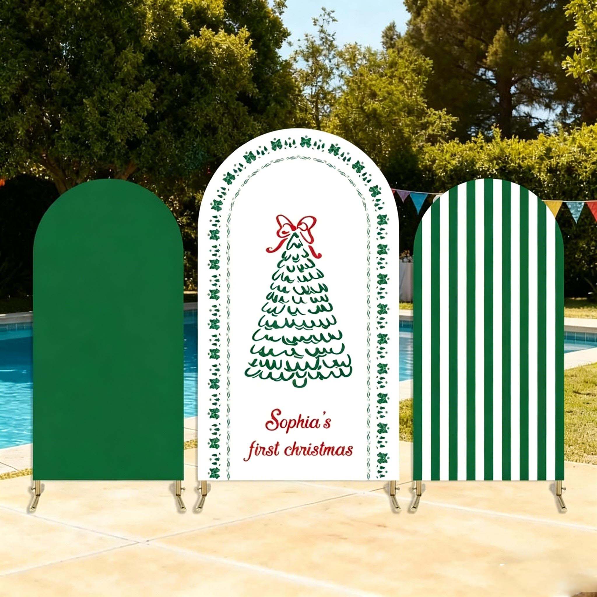 Photography Names - Custom 2-Side Christmas Arch Backdrop Covers