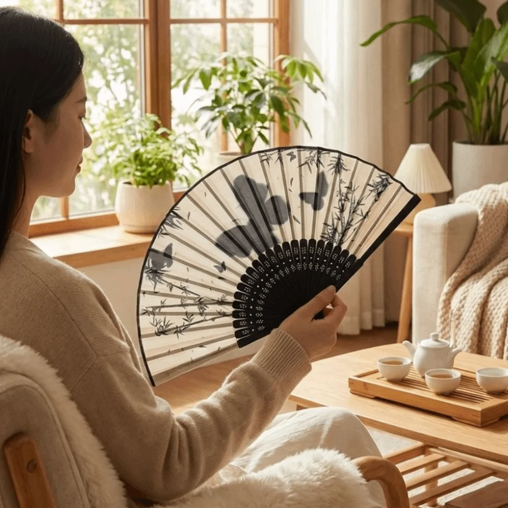 Vintage Silk Folding Fan Woode - đánh giá và giá Photography Vintage Style