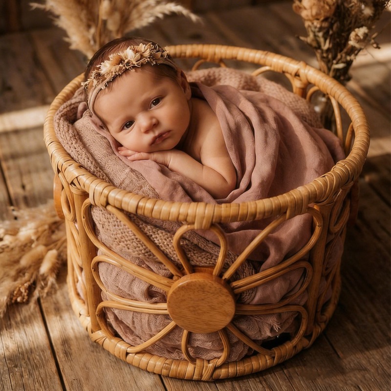Retro Rattan Newborn Photograp - đánh giá và giá Photography Vintage Style